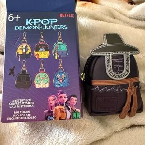 Loungefly K-Pop Demon Hunters Mini Backpack Charm - Black & Brown
